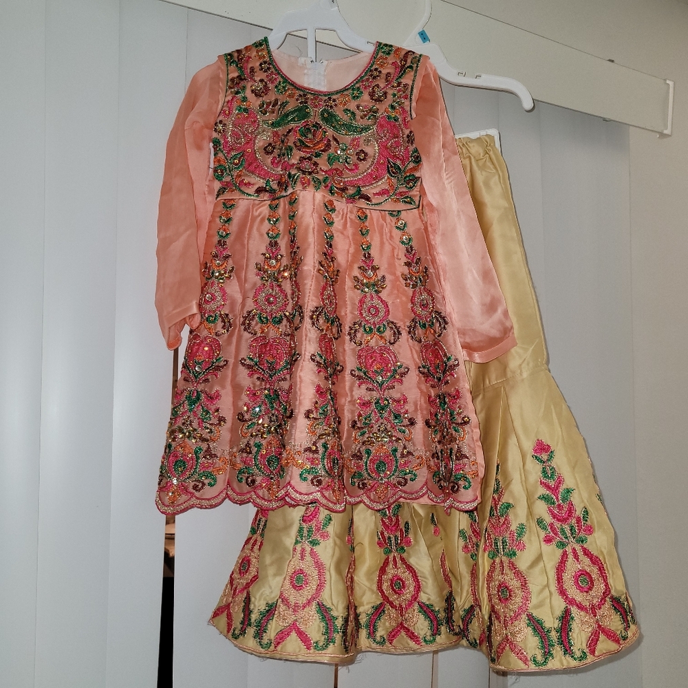 Fancy Pakistani embroidered dress for girls